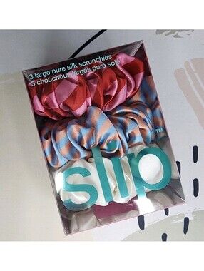 Slip Set of 3 Large Pure Silk Scrunchies - Multi Color
